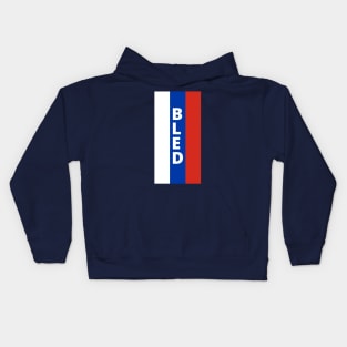 Bled City in Slovenian Flag Colors Vertical Kids Hoodie